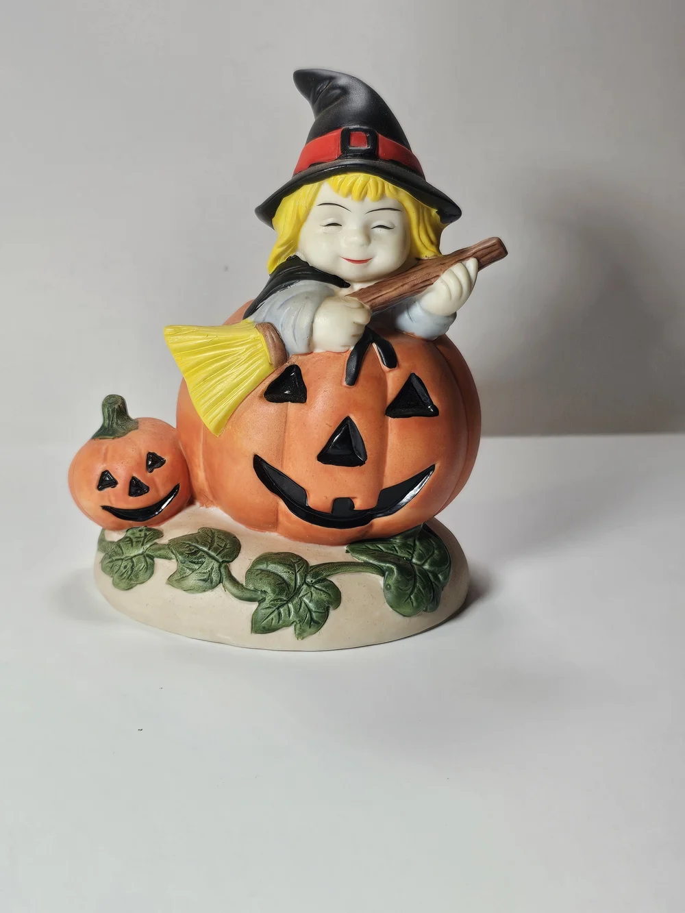 Vintage Walmart Halloween Witch JackO Lantern Ceramic Pumpkin Fall Decor